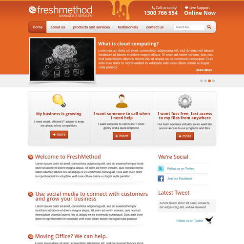 Freshmethod needs a new Web Page Design Diseño de smilledge