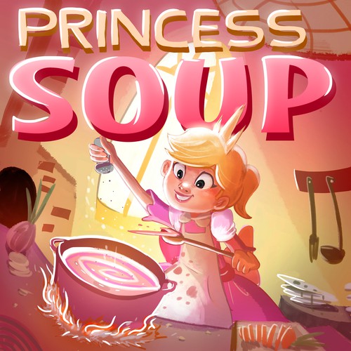 "Princess Soup" children's book cover design Diseño de nasgort