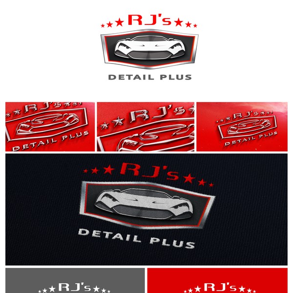 Design by ReclameKenners.nl titled "Simple design incorporating patriotic symbol for RJ's Detail Plus."