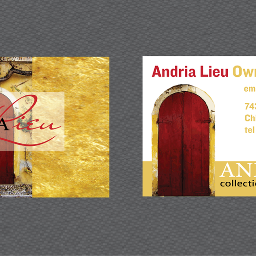 Create the next business card design for Andria Lieu Réalisé par Tully Designs