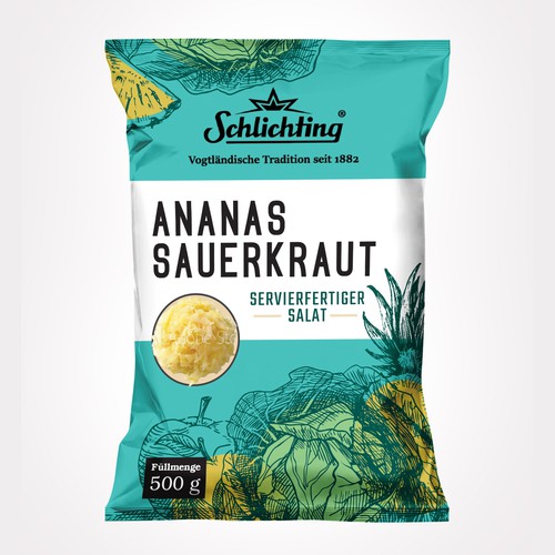 Stayin alife - Refresh an old fashion package for Salad with Sauerkraut, Pineapple and Apple-ontwerp door Jena-288