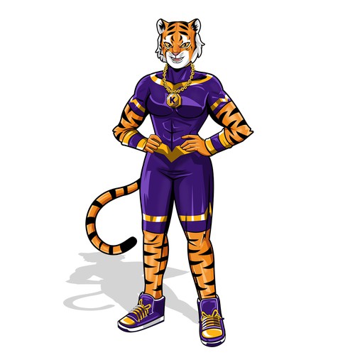 I need a Marvel comics style superhero tiger mascot. Design by Artist86