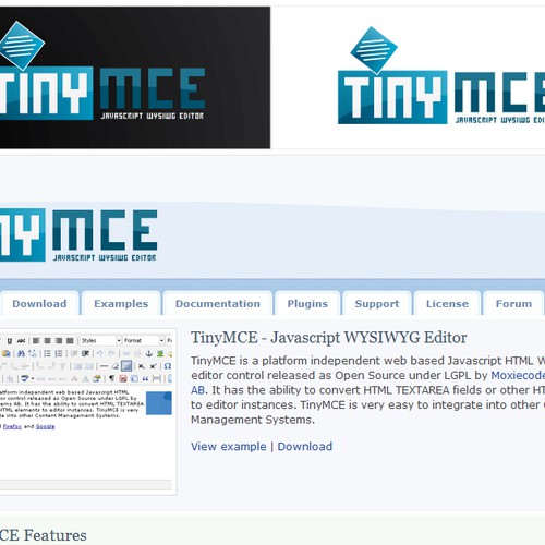 Logo for TinyMCE Website Réalisé par Pixey