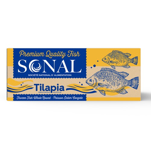 TILAPIA MASTER CARTON WITH YELLOW BACKGROUND Design by Daisygirl1702