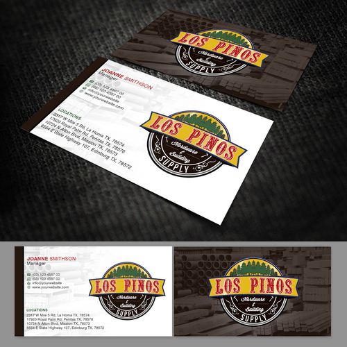 Los Pinos Hardware & Building Supply Business Card Contest! Design by oeingArtMindZ