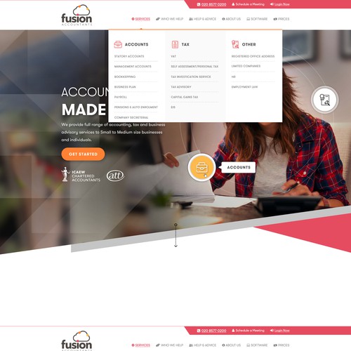 Modern top end Accounting firm website design Réalisé par Webenix Solutions