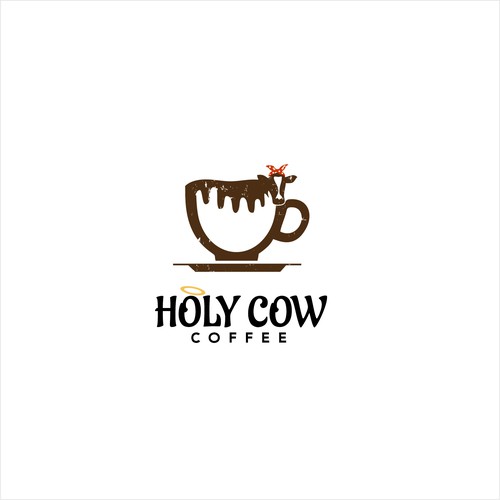 Design an Eye Catching Country Vibe Coffee Logo for "Holy Cow Coffee" Design by mahesabenar