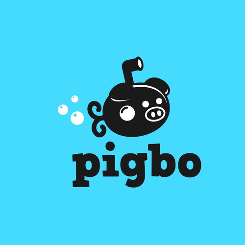 コンペ「Design funny & minimal logo for 'pigbo' game studio with pig and sub-marine」のデザイン by oink! designさん 