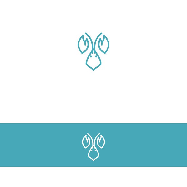 minimalist shrimp logo