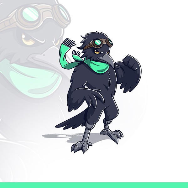 Cool Mecha Raven Company Character