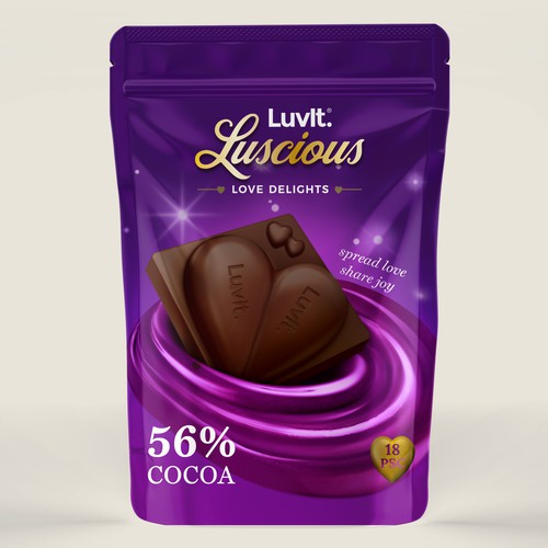 Design a standout label for a Premium Chocolate Homepack Design by Radmilica