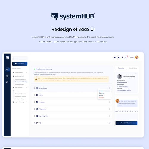 Redesign of SaaS UI Design by Creative juice ©