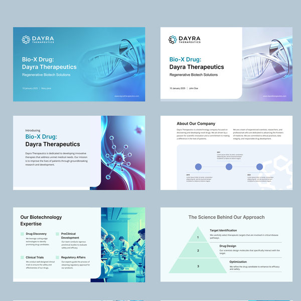 Design realizzato da creaticca intitolato "Presentation deck for biotech company"