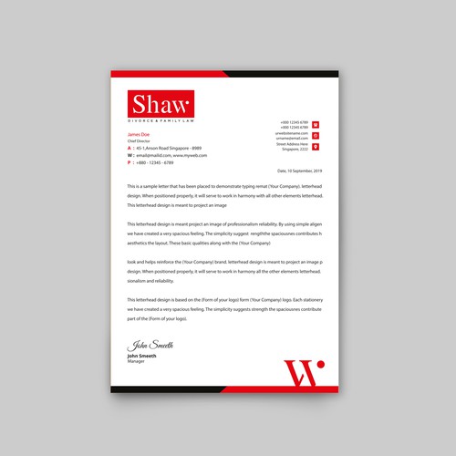 Letterhead for Divorce & Family Law Firm; Modern, Conservative Design Design by Vect Box