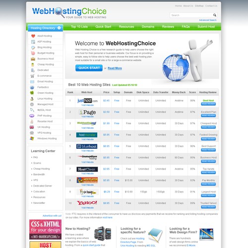 Redesign WebHostingChoice.com Design by anandkumar