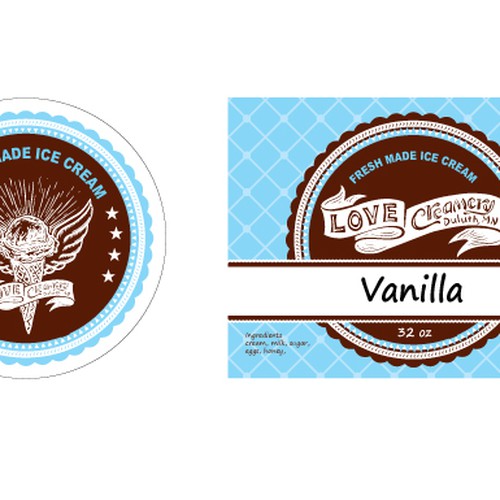 Ice Cream Container Labels for Love Creamery Product label contest