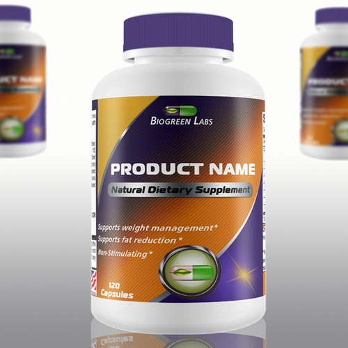 Modern health supplement label design Design by LSDdesign