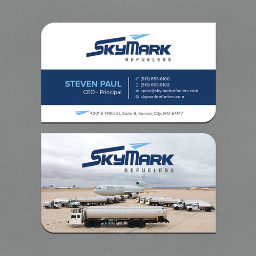 Need business card redesign for Aircraft Truck Fueling company Design by CurveSky™ ☑️
