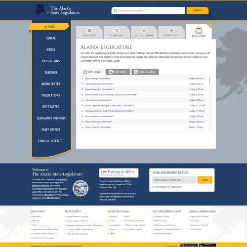 Redesign the Alaska Legislature's Website! Design by Smashing Boys