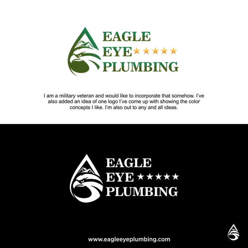 Eye catching and very marketable logo for plumbing company. The company name is Eagle Eye Plumbing Design by Simbok99Art