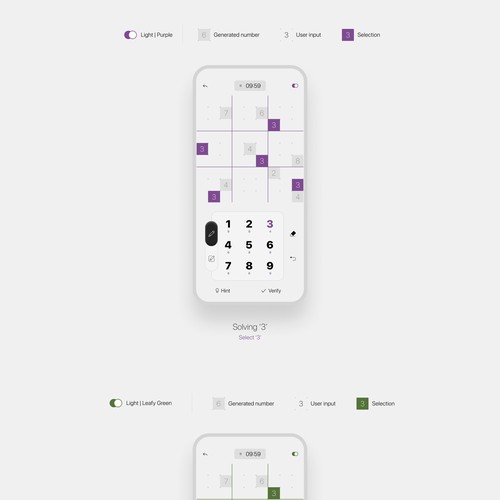 Elegant Sudoku game app design Design by V. L