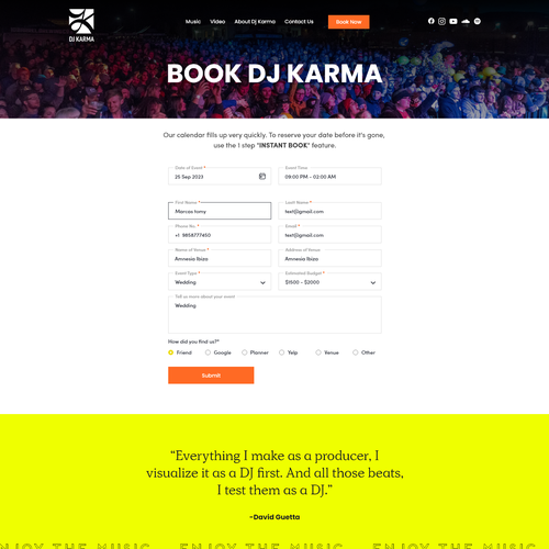 dj karma - playing good music since 2007 Design by ⚡️DesignBull⚡️