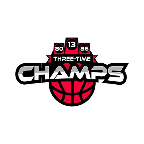 Basketball Logo for Team 'Three-Time Champs' - Your Winning Logo Featured on Major Sports Network Design by BRANDIT+