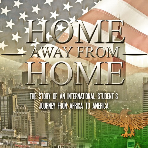A book cover illustrating the journey of an international student from Africa to America Design by ilyasshoppus