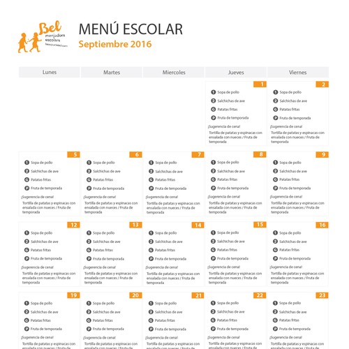 Menu contest entry by mi-smo.me