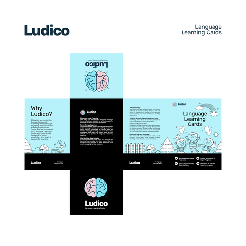 Design a box for language learning flashcards Design by Mr. Rious ⚡