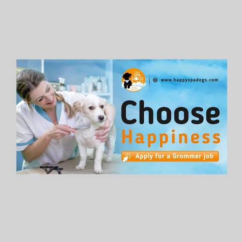 Choose Happiness Banner Design Ontwerp door DezinDragonz