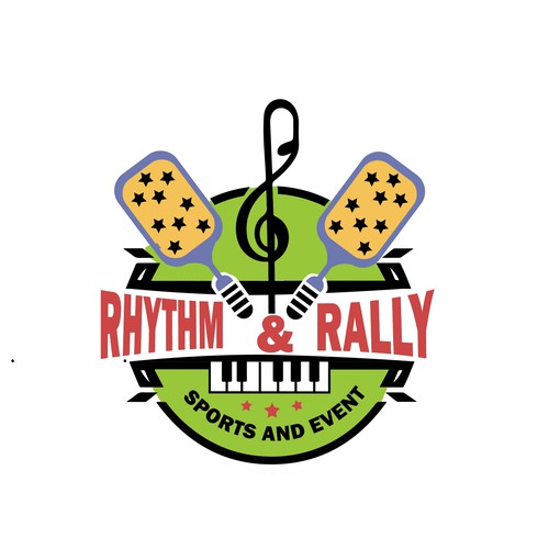 Music Meets Pickleball! Cool, musical logo for sports facility Design by Judgestorm