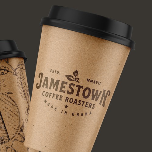 Design Coffee To-Go Cup Design for Cafe in Ghana por Maxim Labels