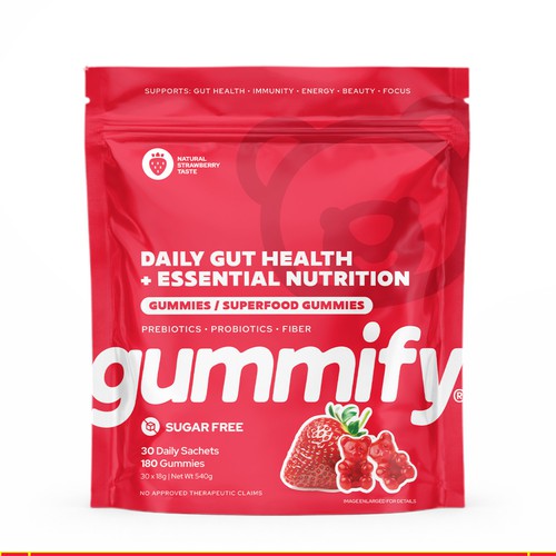 "Create a Distinctive Gut Health Gummy Packaging Brand" winning Landing page design