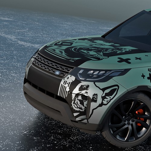 Full Car Wrap Design LandRover Discovery in honor of our late dog Design by adelea