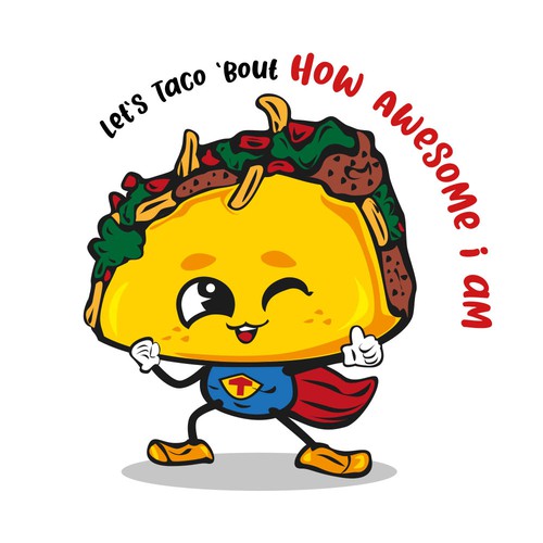 Taco t-shirt designs for children's clothing company. Design by Ronny Hermawan