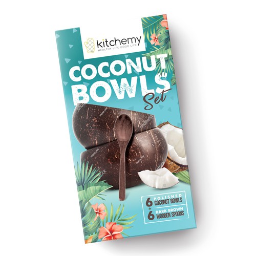 Coconut Bowls - Box Packaging Design Design by tomdesign.org