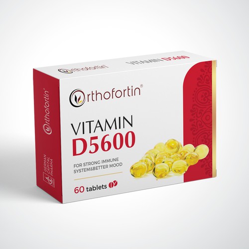 Box for Nutritional Supplement with Vitamin D Design by StanBranding