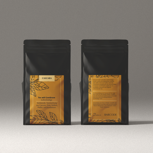 Cascara tea label-ontwerp door just.chaosofart