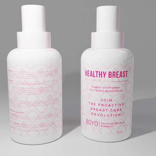 Design design a classy, bold healthy breast massage oil label di babibola