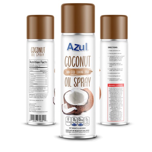 Create Product Extension for Azul Coconut Product - Azul Coconut Oil Spray Design by rembrandtjurin