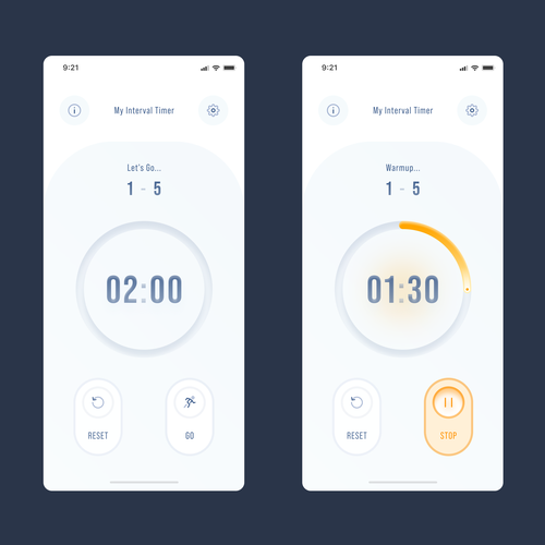 Redesign a popular fitness timer app Design by M.Amiri