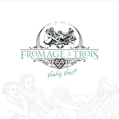 Vintage French-style logo with a scandalous twist! Design by F.canarin