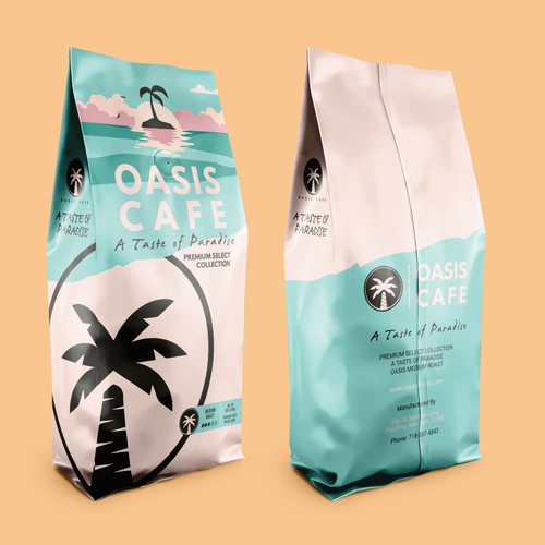 OASIS CAFE COFFEE BEAN PACKAGING DESIGN Design by suraiatonna