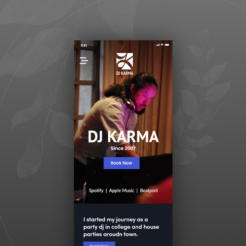 dj karma - playing good music since 2007 Design by ⚡️DesignBull⚡️