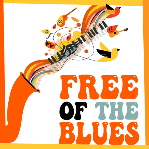 One Panel Album cover for a single salsa song - Free of the Bues Design by ALOTTO