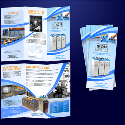 A Tri-Fold Brochure project for a solar / battery company Design by yummy