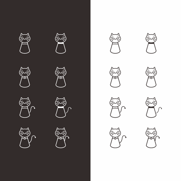 猫のデザインを入力してバドミントンのユニフォームのロゴ