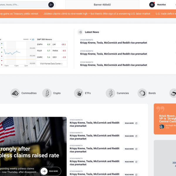 Web design Finance News 
