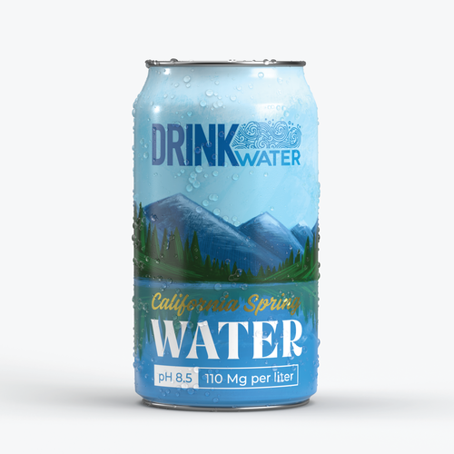 Can Water Beverage Can Design Design by Ara Ras